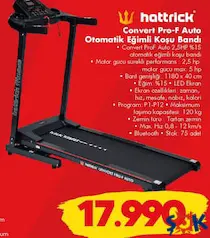 HATTRİCK CONVERT PRO-F AUTO OTOMATİK EĞİMLİ KOŞU BANDI fiyat ve kampanya bilgisi